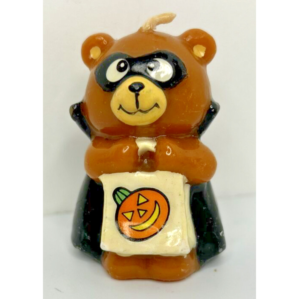 Vintage Halloween Trick or Treat Bear Candle 2" SKU H479